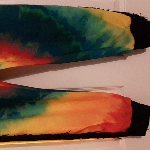 (Brand New) Jamaican Rasta Pants Fringe Detail Sweatpants Joggers - Picture 2 of 2